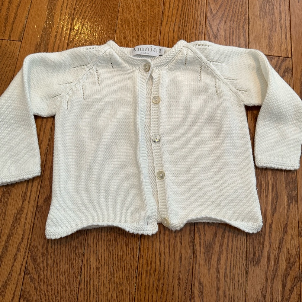 Amaia London White/cream Maia Baby Cardigan
